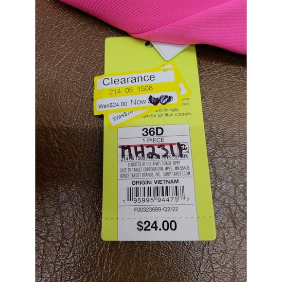 Women's High Support Zip-Front Mesh Crossback Bra - All in Motion Neon Pink 36D - Picture 6 of 6